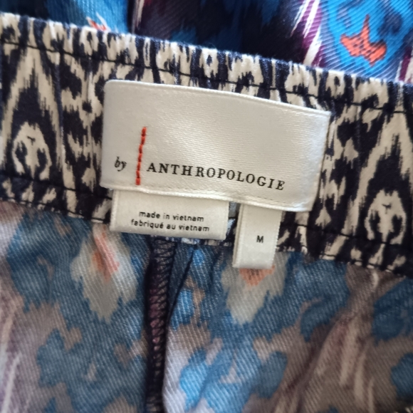 ANTHROPOLOGIE High Rise Wide Leg Multicolor Blue Print Vale Pants - Picture 7 of 8